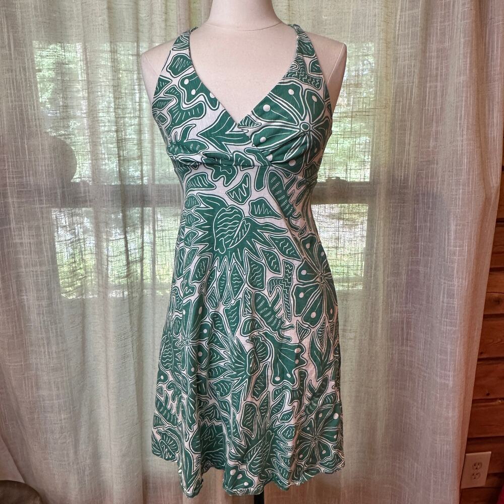 Patagonia Green Botanical Leaf Print Dress Size S